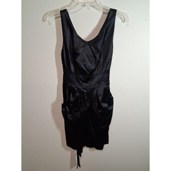Pompous Girly Party Dress Pockets Satin Sleeveless Dance Black Juniors Size 7 - Picture 1 of 7